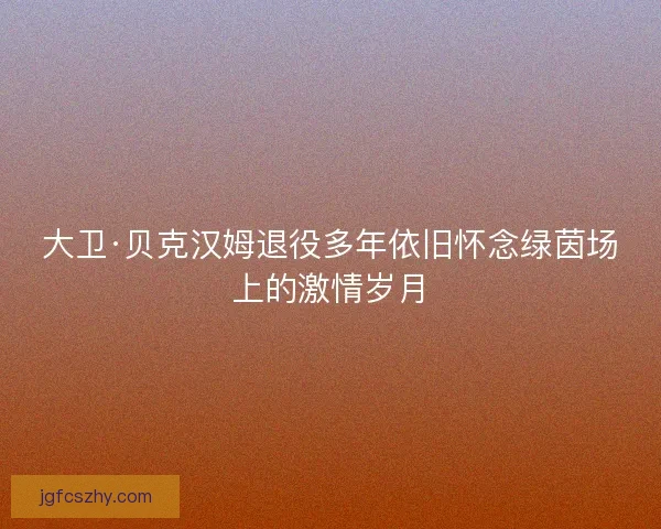 大卫·贝克汉姆退役多年依旧怀念绿茵场上的激情岁月 大卫·贝克汉姆退役多年依旧怀念绿茵场上的激情岁月
