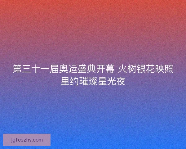 第三十一届奥运盛典开幕 火树银花映照里约璀璨星光夜